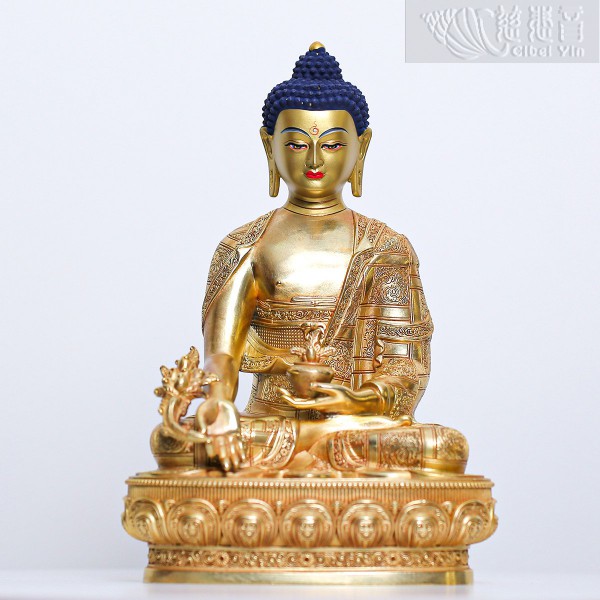 铜鎏金-药师佛像(21cm)