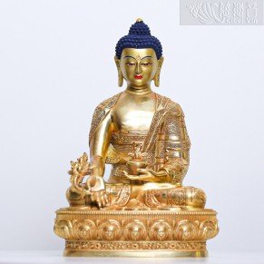 铜鎏金-药师佛像(21cm)
