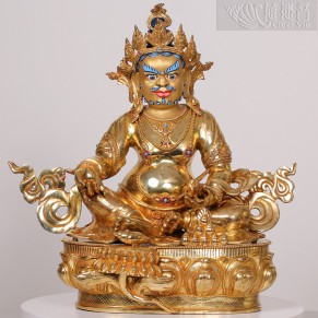 铜鎏金黃財神像 (H 45cm)