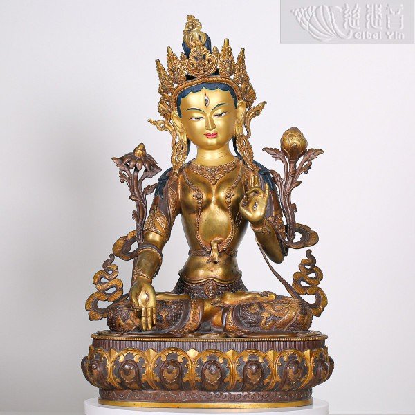 "Vast Magical Powers" Gilt-Bronze Statue of White Tara - Revered by Grandmaster JinBodhi