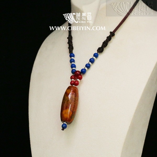 True Fire Stone Necklace-18-021 No6