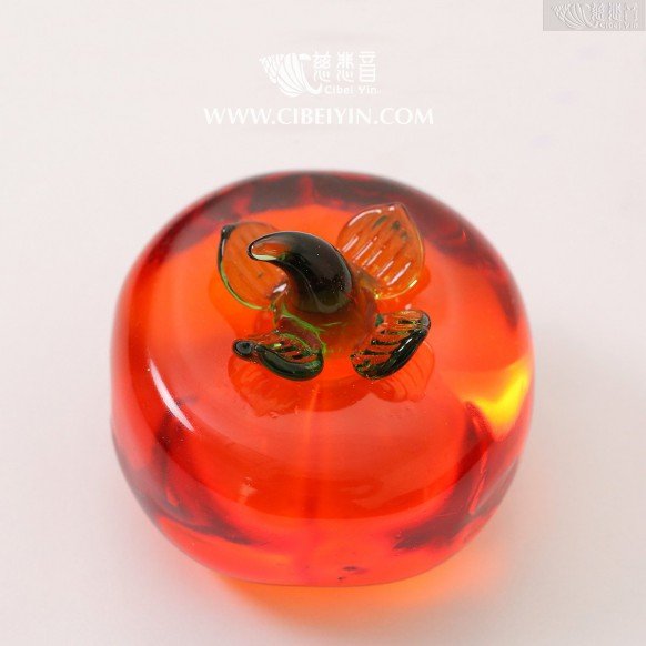 "Heir Apparent" Persimmon Glaze Crystal Ornament